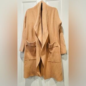 Women's Tan Open Front Coat Cardigan
